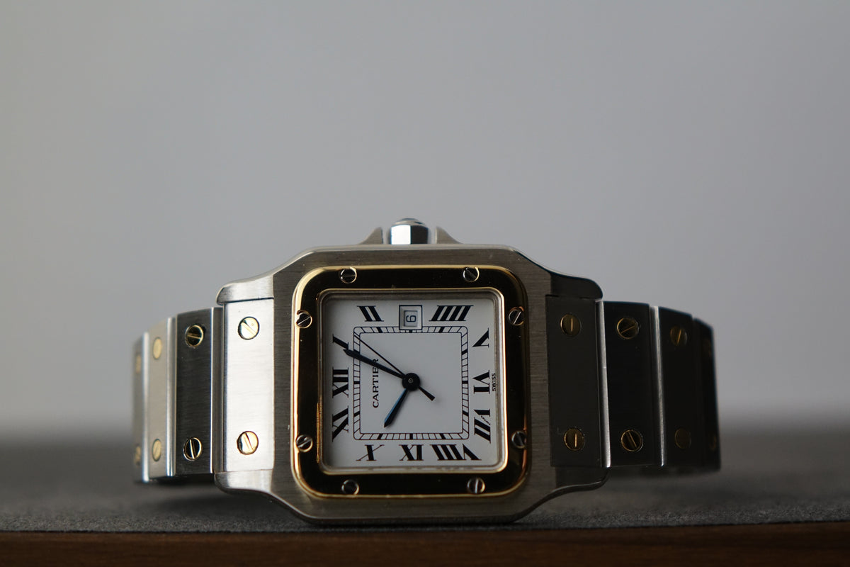 Cartier Santos Carree 2961 half gold watch only