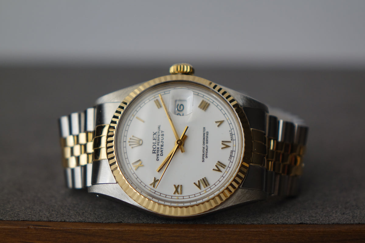 Rolex Datejust 36 16013 gold roman numerals full set