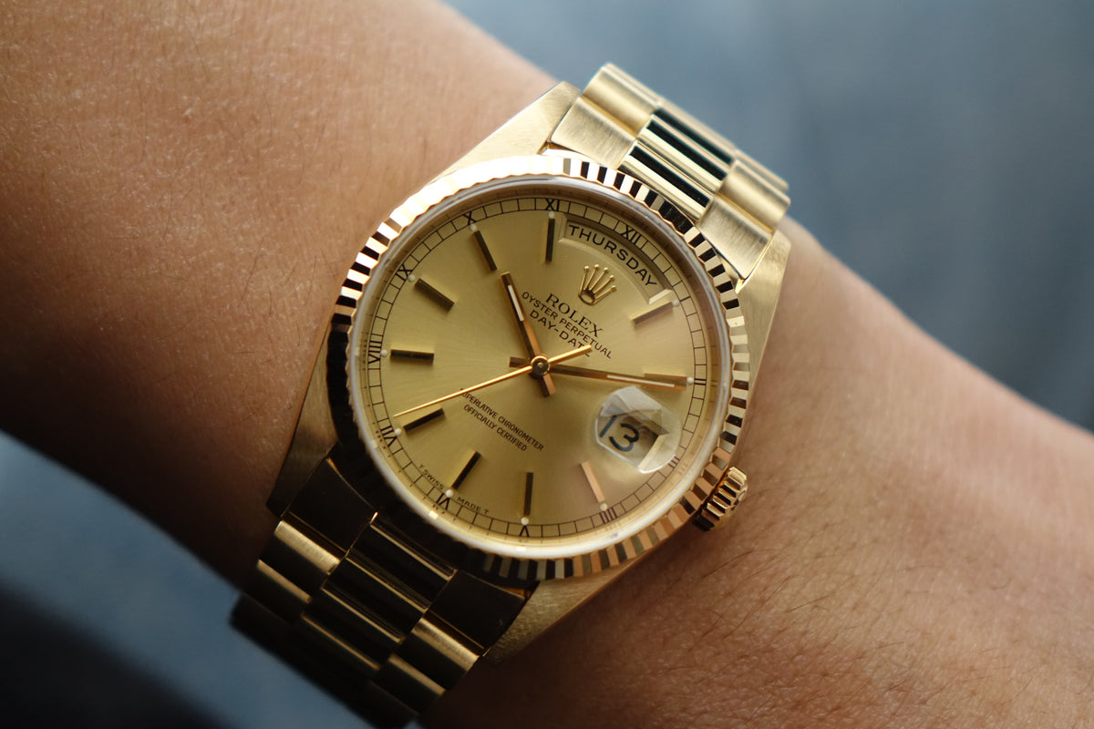 Rolex Daydate 36 18238 Champagne dial full set