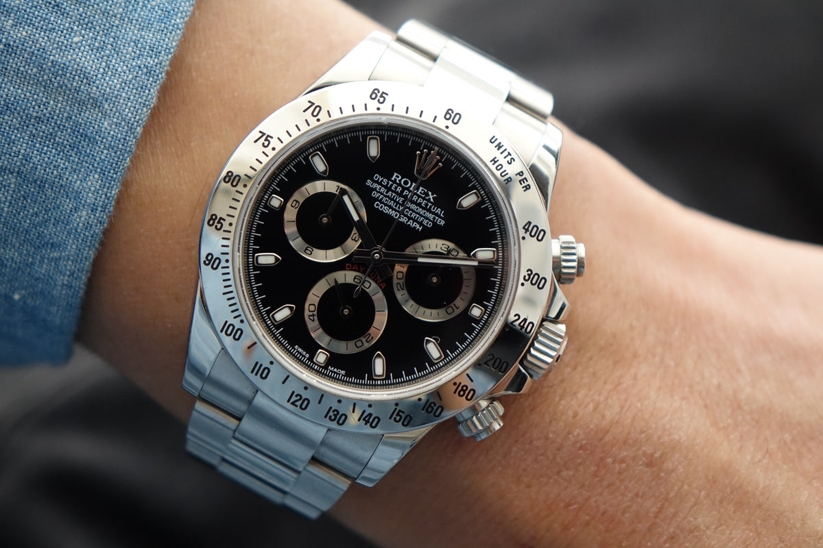 Unpolished Rolex Cosmograph Daytona 116520 black dial full set