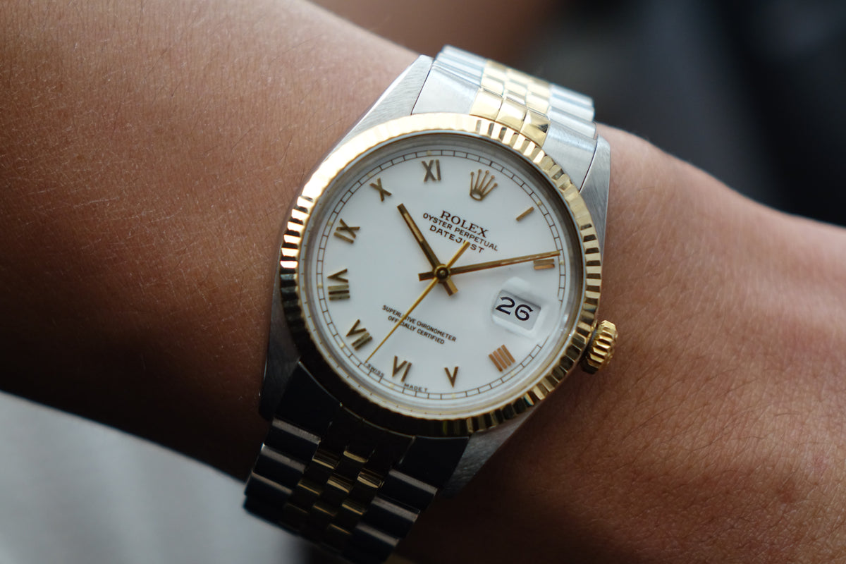 Rolex Datejust 36 16013 gold roman numerals full set