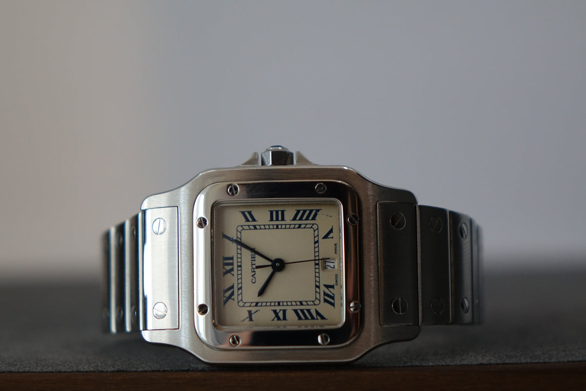 Cartier Santos Galbee LM W20018D6 1564 blue roman indices watch only