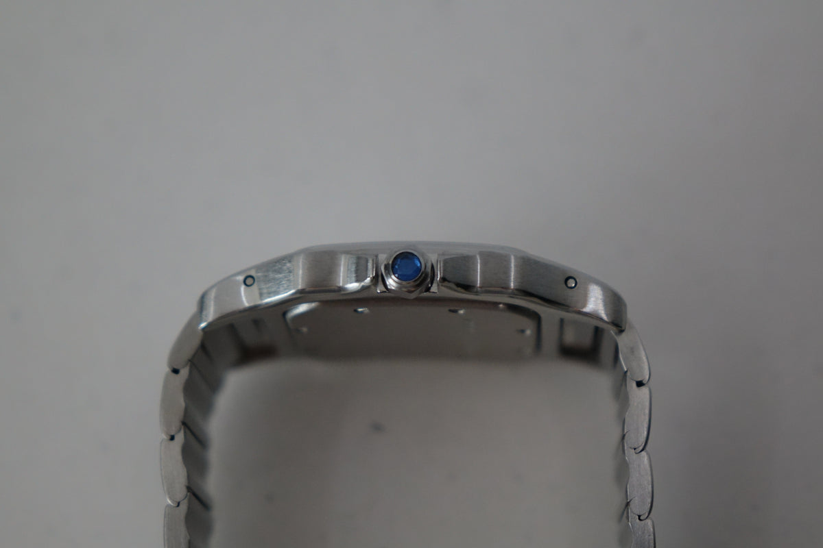 Cartier Santos Galbee LM W20018D6 1564 blue roman indices watch only