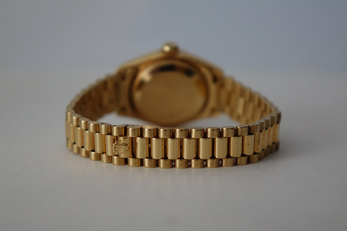 Rolex Datejust 26 Lady 69178 full gold factory champagne diamond dial watch only