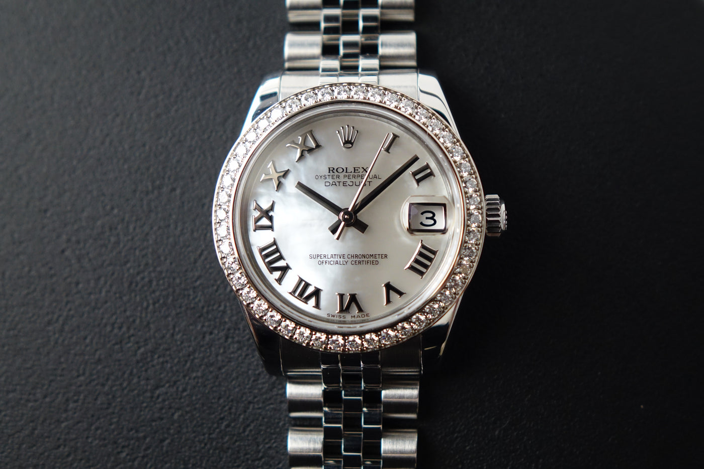 Rare Rolex Datejust 31 178384 Factory diamond bezel and MOP dial Wristime