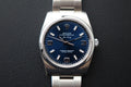 LNOS Factory stickers Rolex Oyster Perpetual OP 34 Blue 114200 Full Set