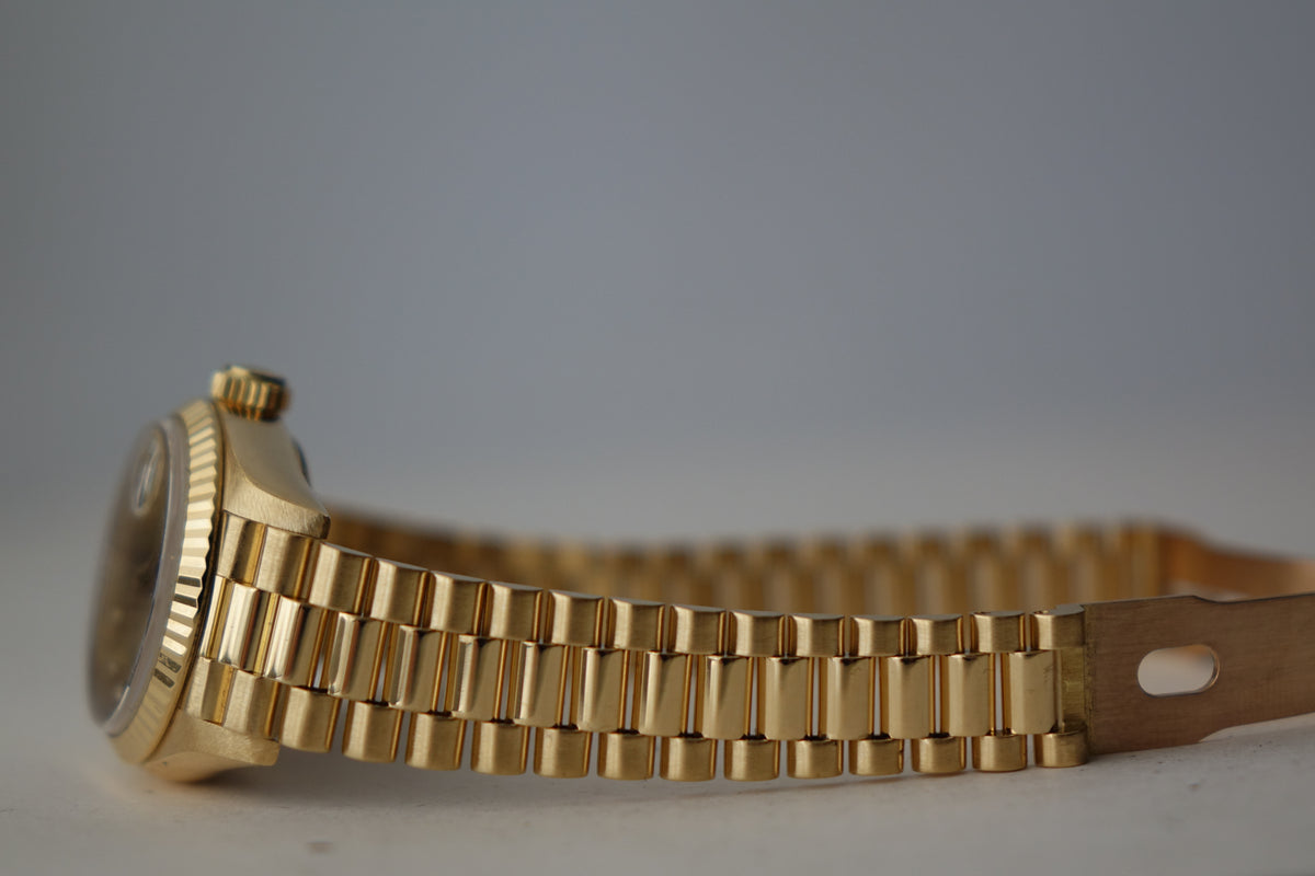Rolex Datejust 26 Lady 69178 full gold factory champagne diamond dial watch only