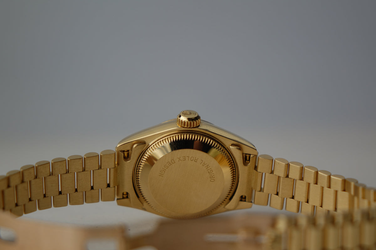 Rolex Datejust 26 Lady 69178 full gold factory champagne diamond dial watch only