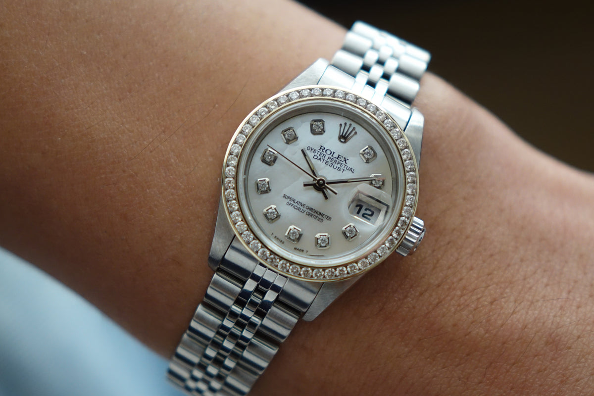 Rolex Lady-Datejust 26 MOP dial Diamond bezel 69160 not 69173 watch only