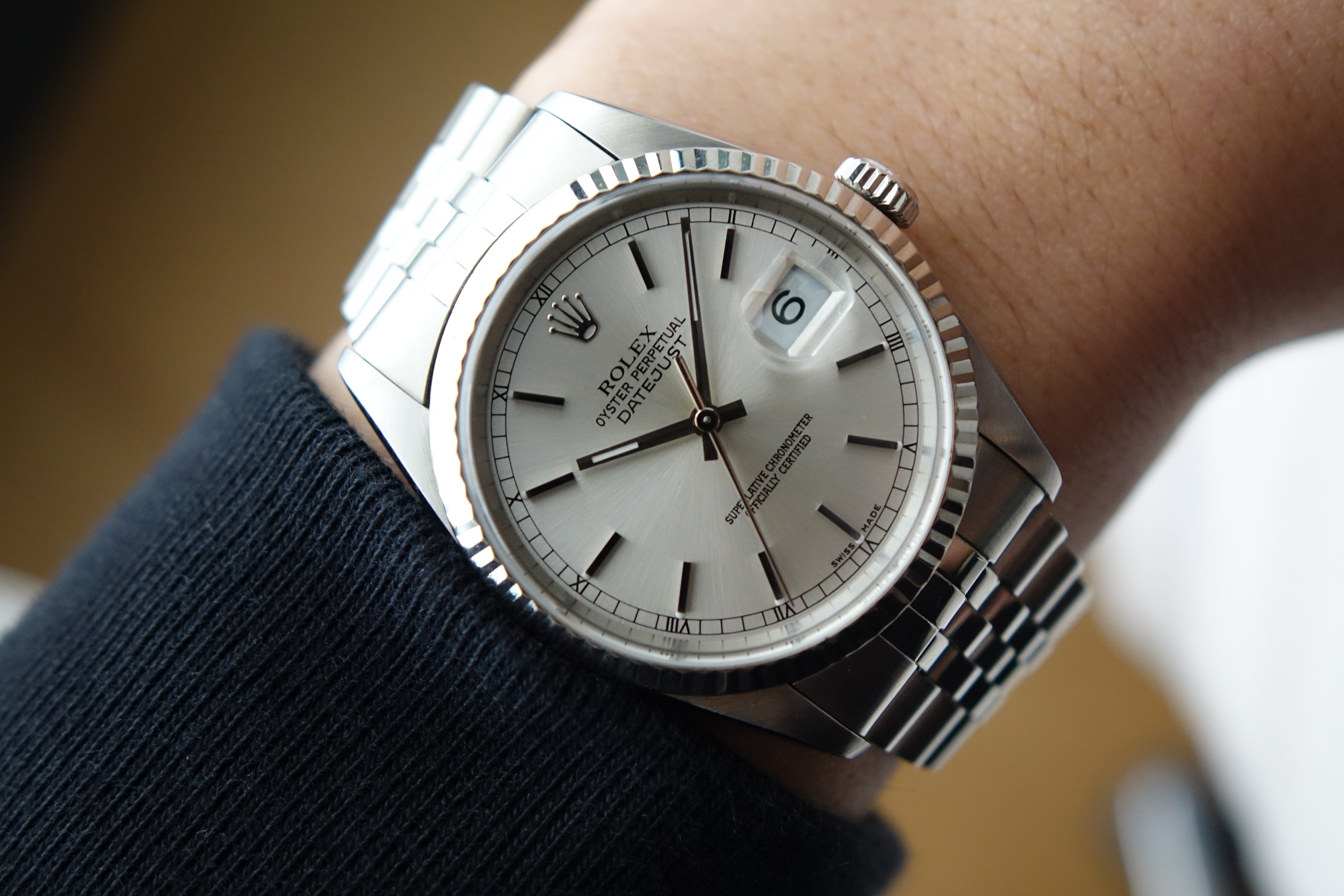 Rolex Datejust 36 16234 silver baton dial – Wristime