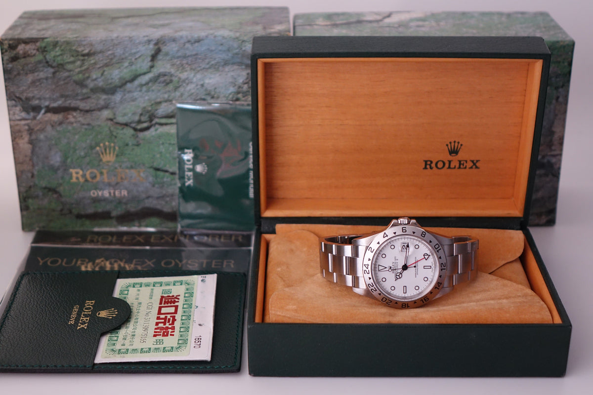 Rolex Explorer 2 16570 polar no pinhole full set