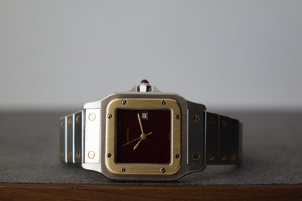 Cartier Santos Carree 2961 Burgundy watch only