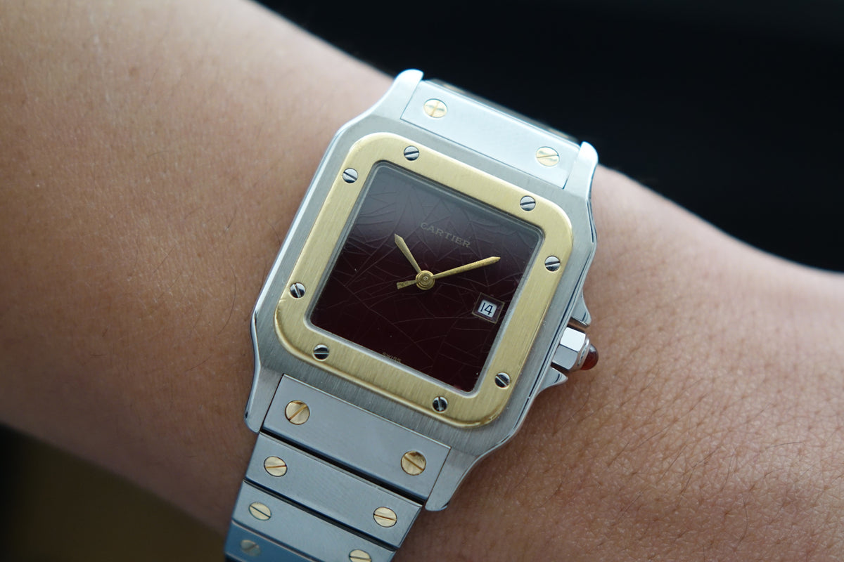 Cartier Santos Carree 2961 Burgundy watch only