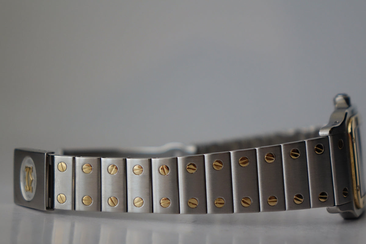 Cartier Santos Galbée 1566 half gold watch only