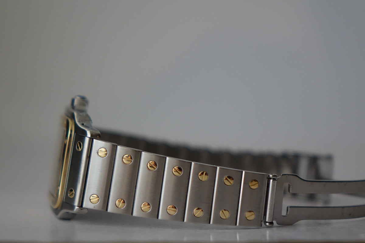 Cartier Santos Galbée 1566 half gold watch only