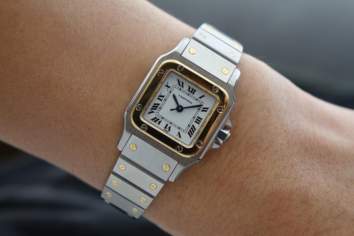 Cartier Santos Carrée SM half gold 0902 watch only