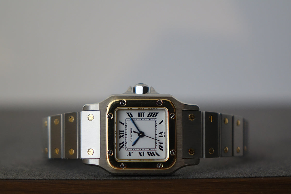 Cartier Santos Carrée SM half gold 0902 watch only