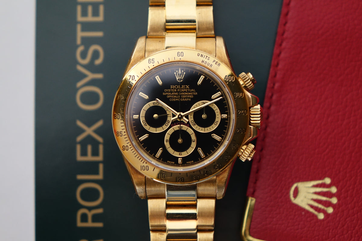 Rolex Daytona 16528 black dial w RSC Chit 2020
