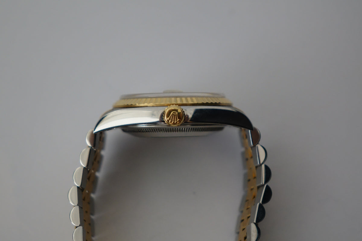 Rolex Datejust 36 16233 white computer dial baton jubilee full set