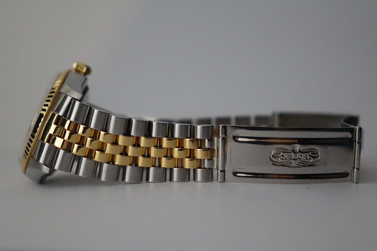 Rolex Datejust 36 16233 white computer dial baton jubilee full set