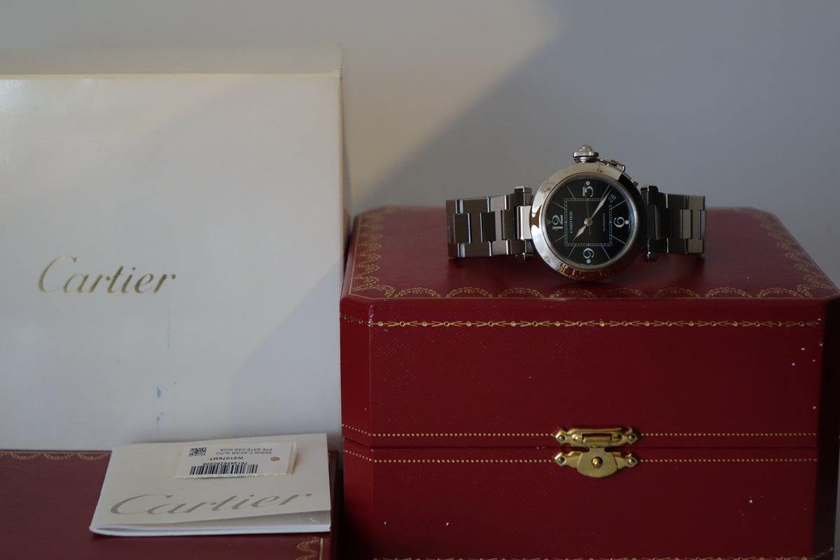 Cartier Pasha C W31076M7 2324 black dial full set