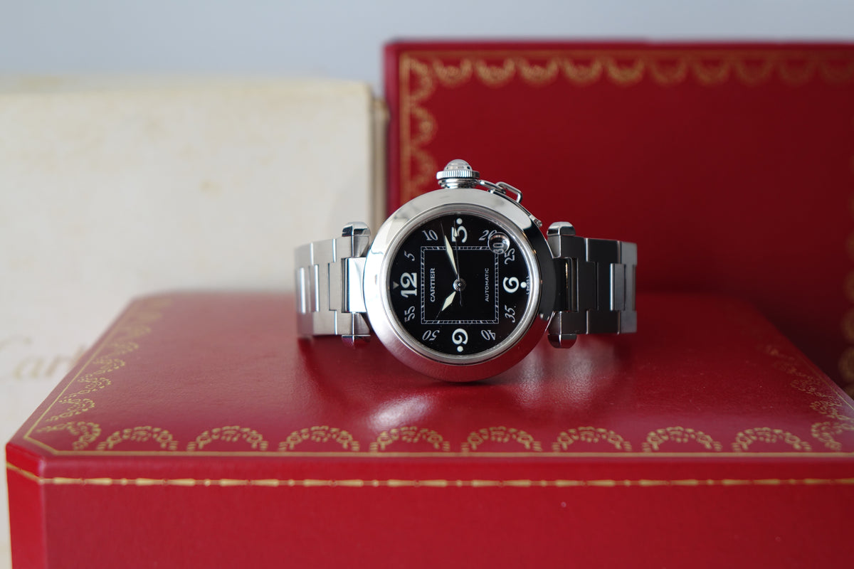 Cartier Pasha C W31043M7 2324 black dial full set