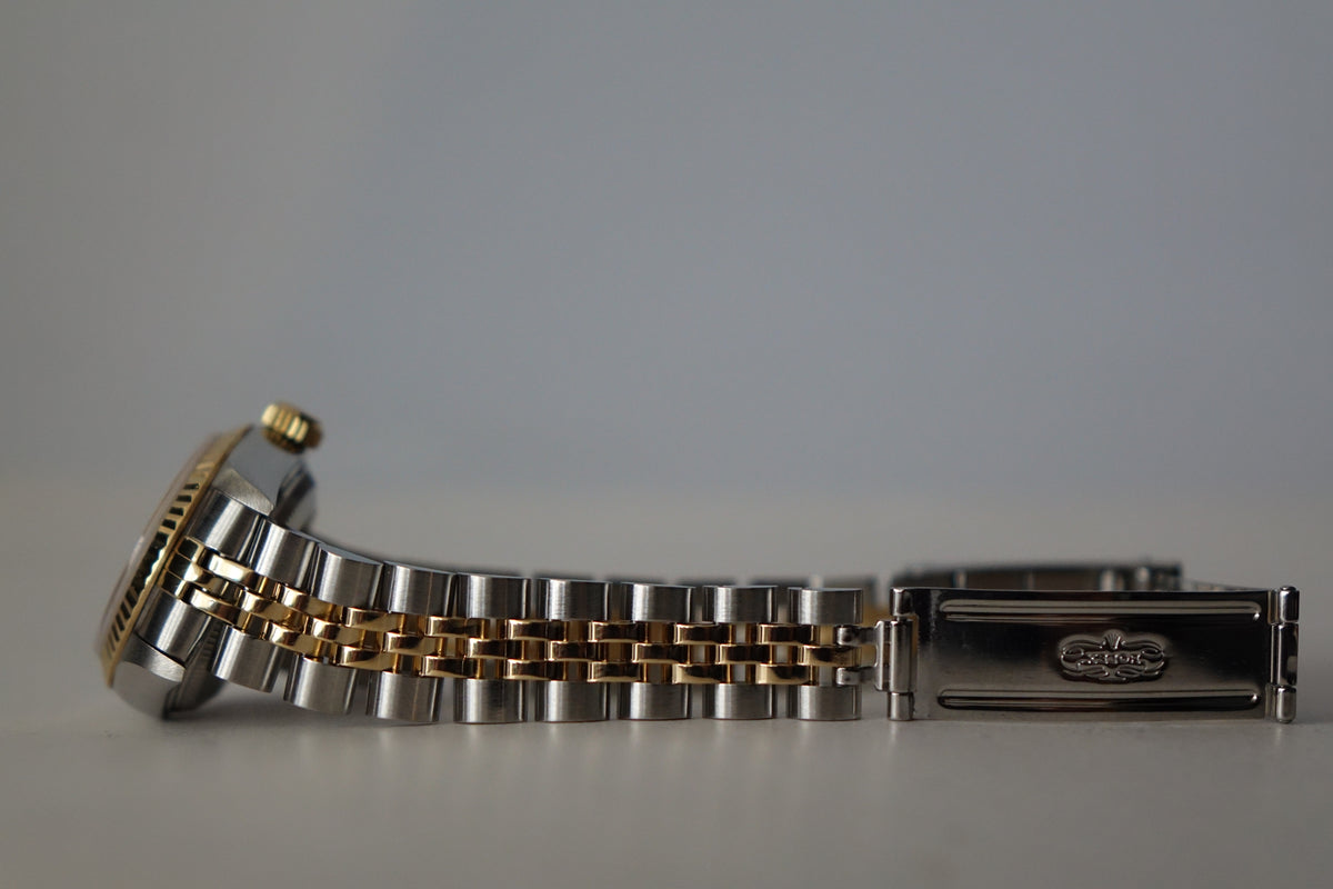 Rolex Datejust 26 69173 champagne dial two tone fluted jubilee full set