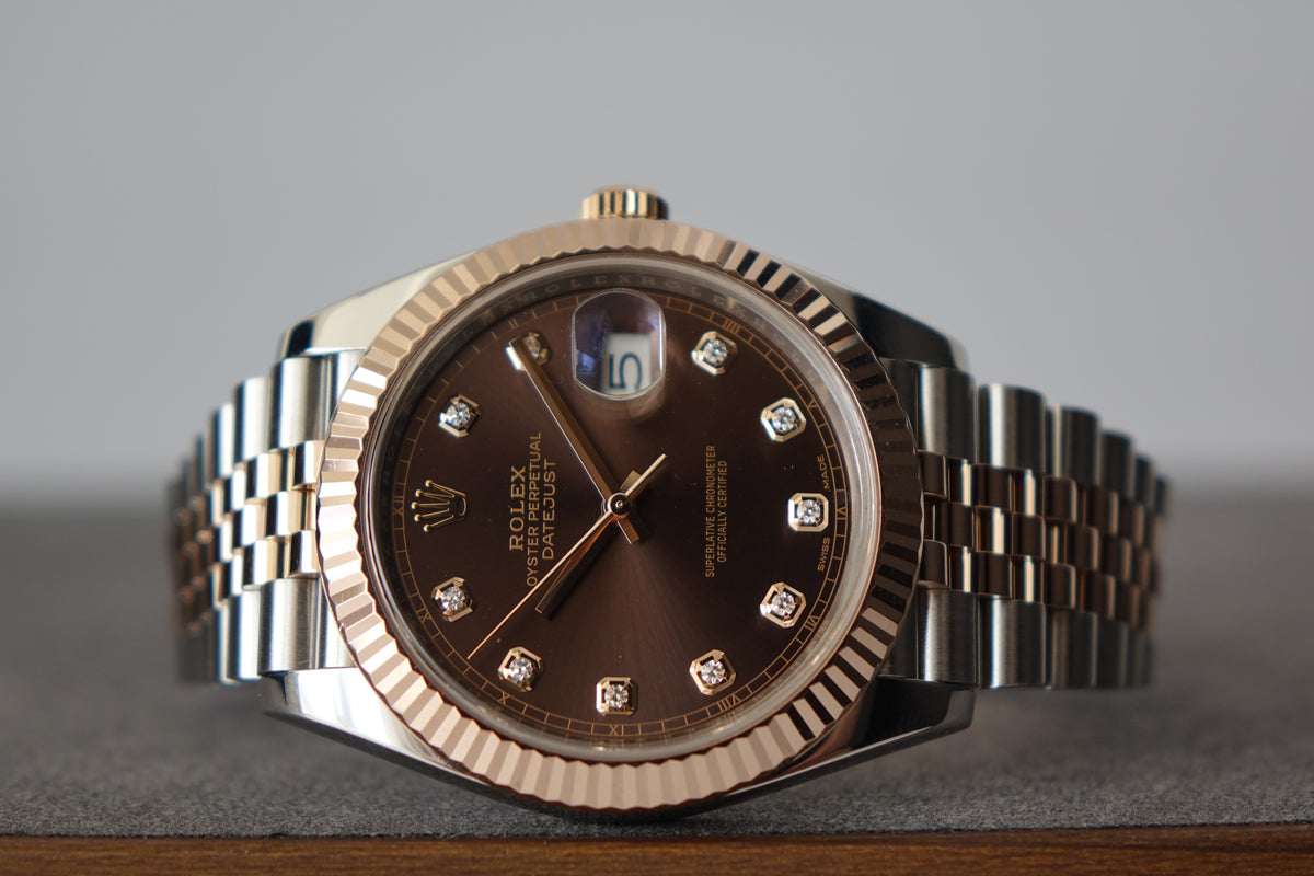 Rolex Datejust 41 126331 choco 10 point diamond full set