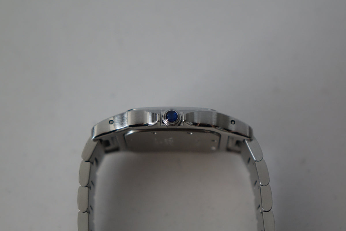 Cartier Santos Galbee LM W20018D6 1564 blue roman indices watch only