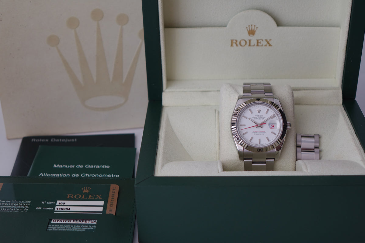 Rolex Datejust 116264 Turn-o-graph white dial full set