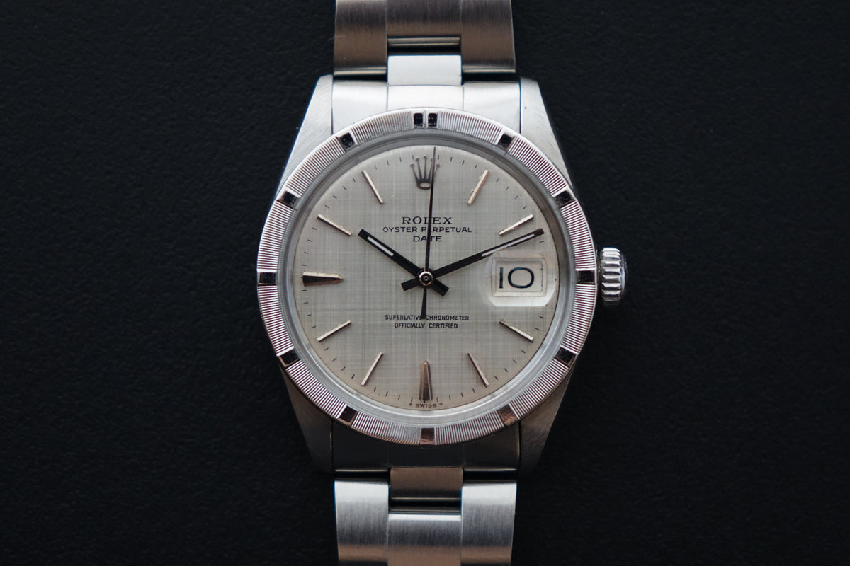 Rolex Invoice Rolex Oyster Perpetual Date 1501 linen dial w service invoice – Wristime