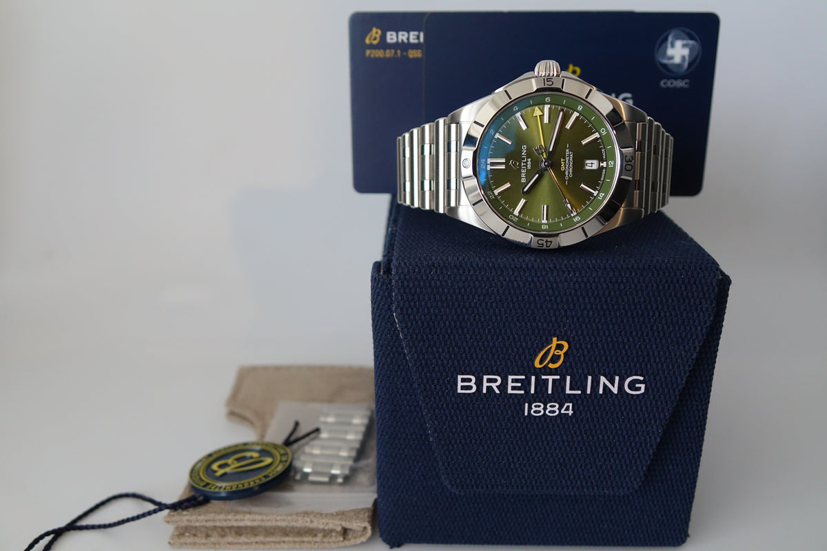 Breitling Chronomat Giannis Antetokounmpo Collab A32398 green dial full set