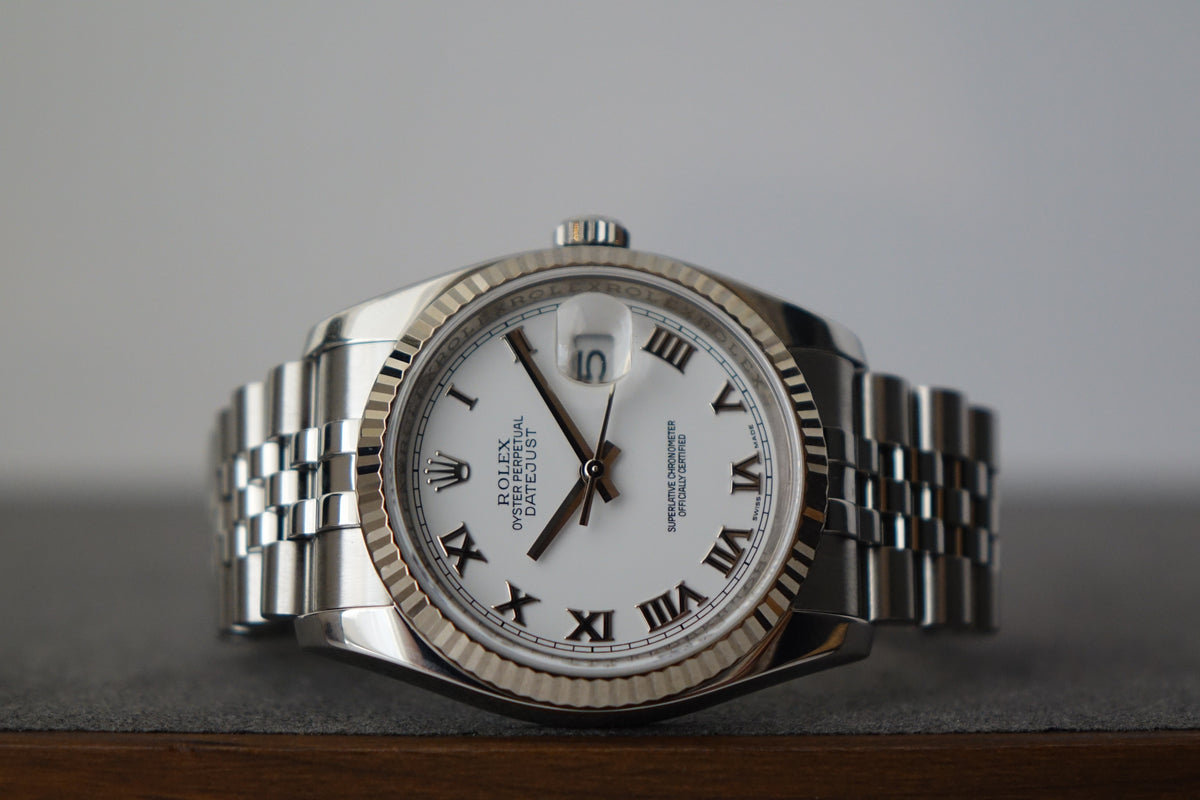 Rolex Datejust 36 116234 white roman dial full set