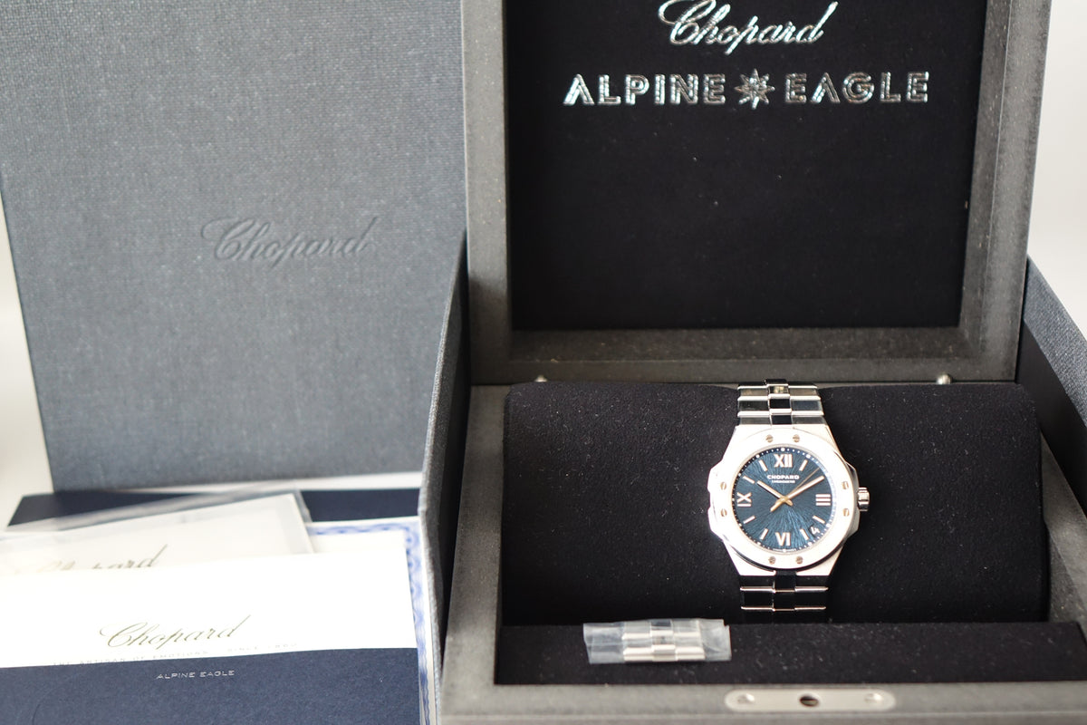 Chopard Alpine Eagle Blue Large 298600-3001 full set