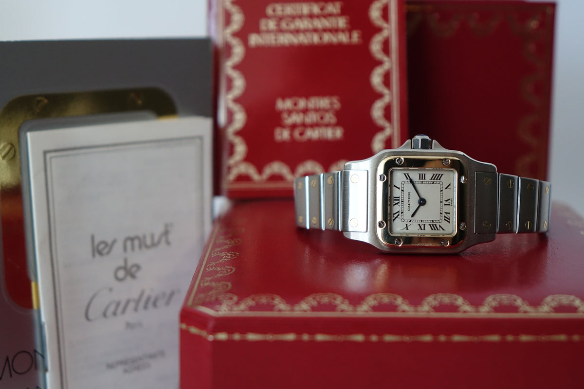 Cartier Santos Galbee 1057930 half gold  full set
