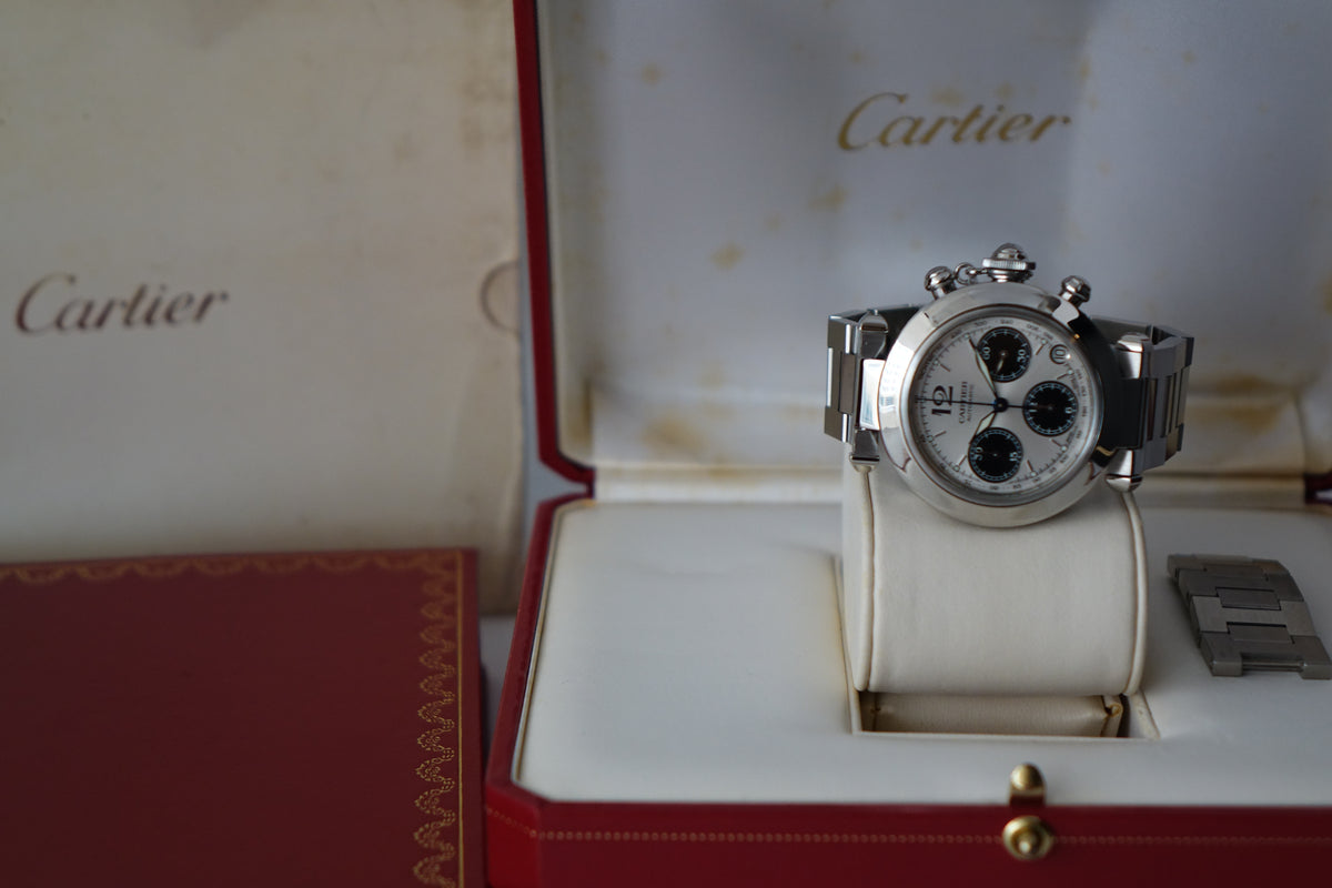 Cartier Pasha C Chronograph W31048M7 2412 full set