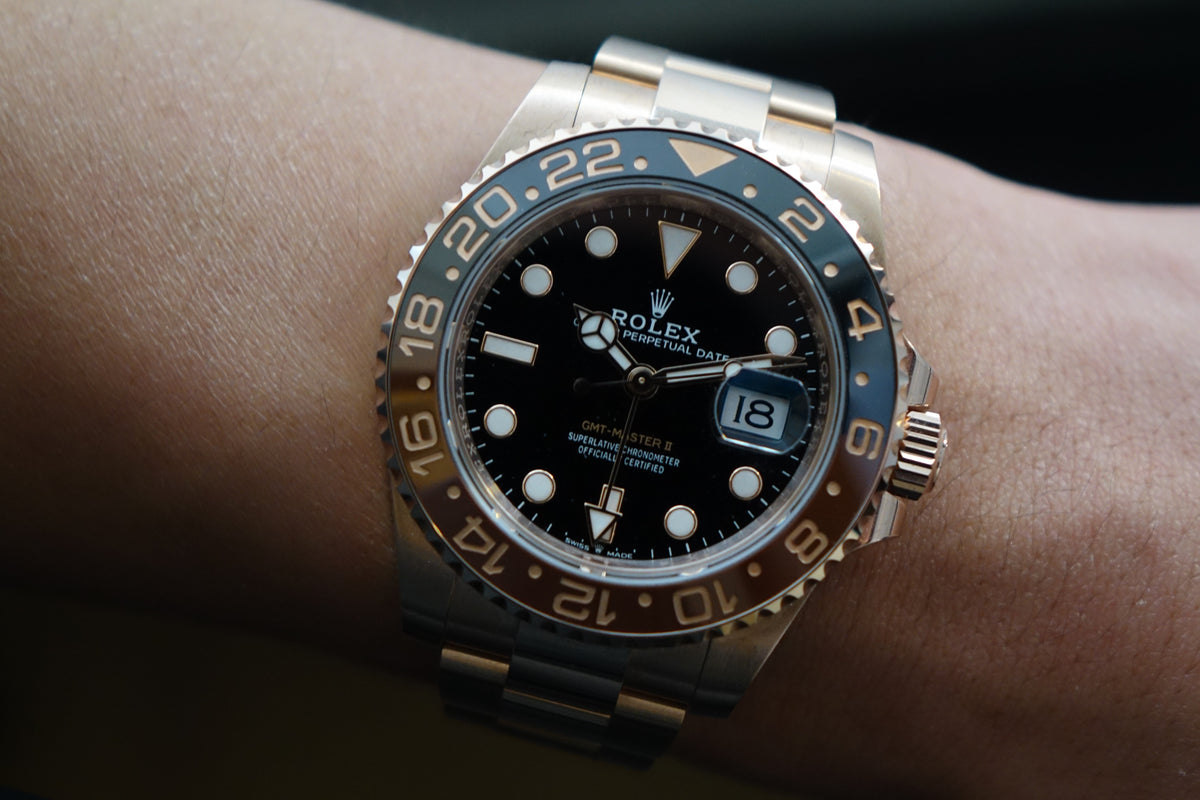2024 unpolished Rolex GMT Master II Rootbeer 126715CHNR Everose Gold