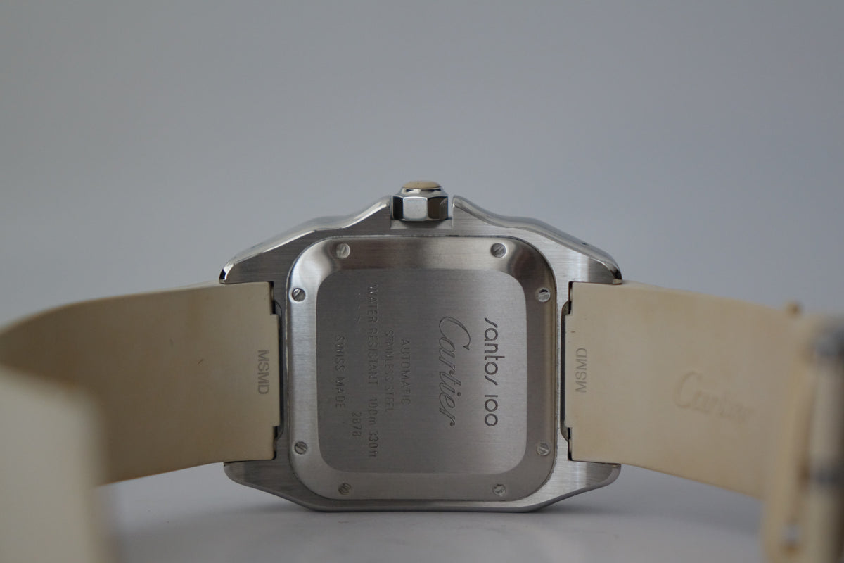 Cartier Santos 100 medium W20129U2 white full set