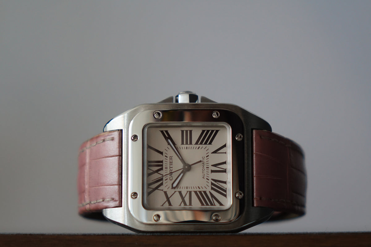 Cartier Santos 100 Med pink W20106X8 full set