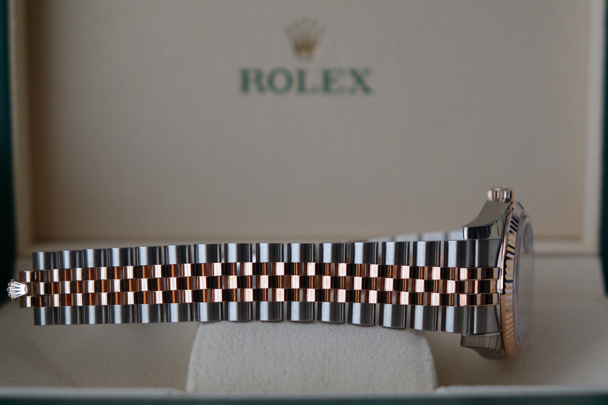 NOS Rolex Datejust 36 half gold pink 10 pt diamond dial 116231G