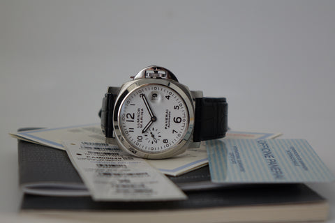Panerai Luminor Marina Automatic 40mm white dial with papers Wristime