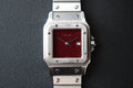Cartier Santos 2960 Carree Burgundy dial