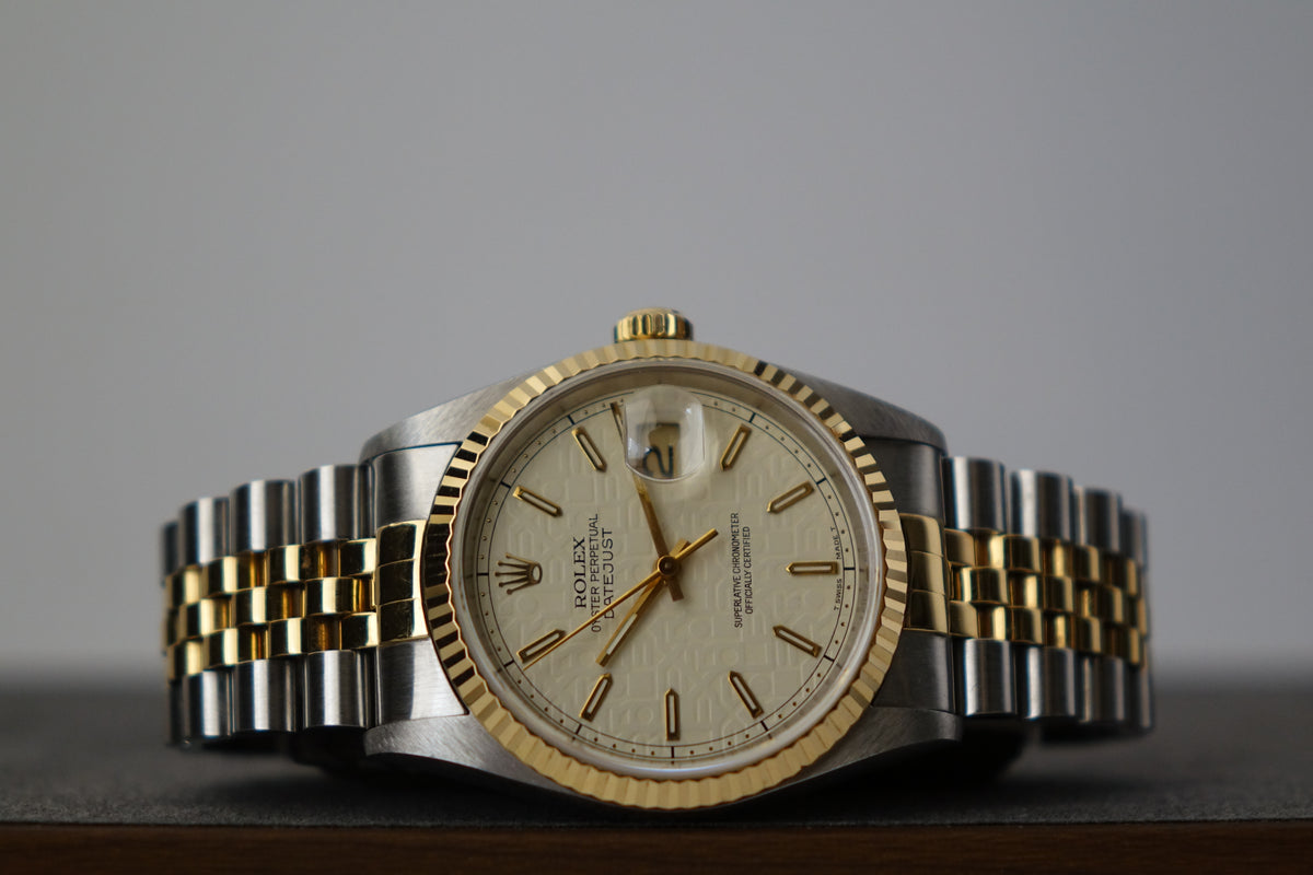 Rolex Datejust 36 Computer dial 16233 half gold – Wristime
