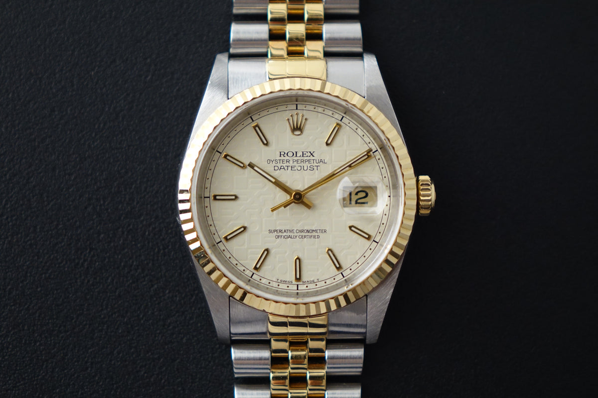 Rolex Datejust 36 Computer dial 16233 half gold – Wristime