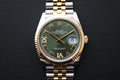 Rolex Datejust 36 Jubilee Olive Green VI IX Diamonds dial 126233